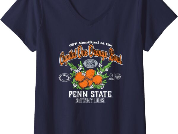 Womens penn state nittany lions cfp orange bowl 2024-25 navy v-neck t-shirt