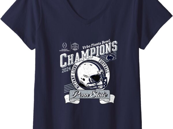 Womens penn state nittany lions fiesta bowl champs 2024 navy v-neck t-shirt