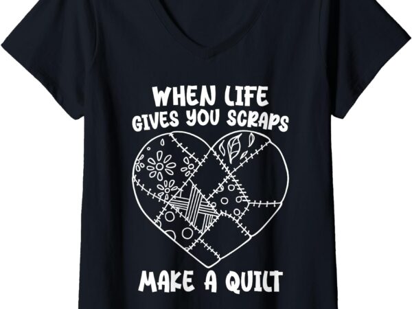 Womens quilting design tee women grandma quilt lover sewing quilter v-neck t-shirt