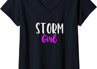 Womens Storm Girl Women Chasing Chaser Funny Cute Gift V-Neck T-Shirt