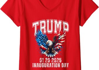 Womens TRUMP Inauguration 2025 President 75th Ceremony Souiveneer V-Neck T-Shirt