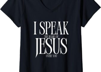 Womens The Name of Jesus V-Neck T-Shirt