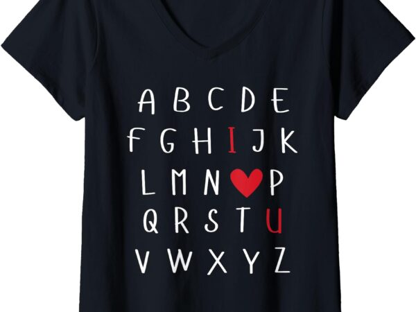 Womens valentines day women’s tops alphabet design v-neck t-shirt