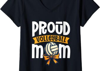 Womens Volleyball Mom V-Neck T-Shirt