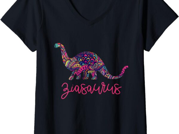 Womens zia shirt italian aunt dinosaur cute gift v-neck t-shirt