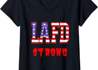 Womens lafd Strong V-Neck T-Shirt