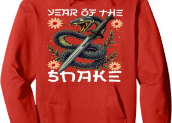 Year Of The Snake 2025 Chinese New Year 2025 Lunar New Year Pullover Hoodie