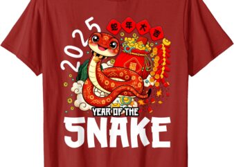 Year Of The Snake 2025 Chinese New Year 2025 Red Snake T-Shirt