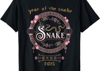 Year of the Snake 2025 Chinese Traditional New Year 2025 Tee T-Shirt