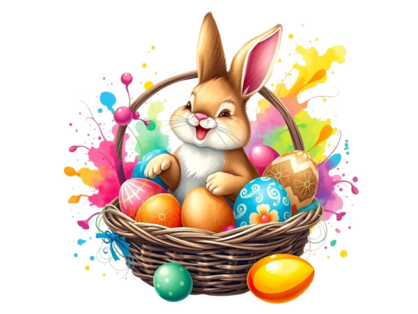 Easter sunday bunny rabbit graphics t-shirt design png & jpeg designs – download instantly