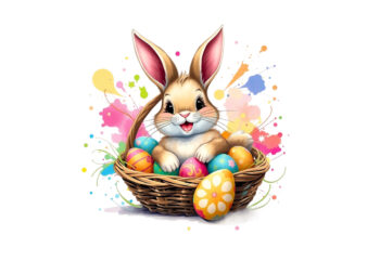 Groovy Easter Sunday Bunny Rabbit Graphics t-shirt design png & jpeg design