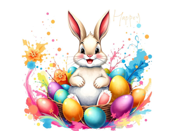 Groovy easter bunny rabbit t-shirt design