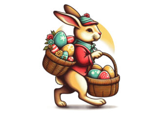 Colourful Easter Bunny Rabbit t-shirt design download instantly