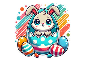 Trendy Easter Sunday Bunny Rabbit Graphics t-shirt design png & jpeg design