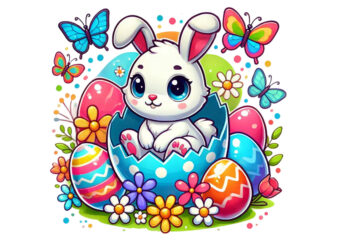 Easter Sunday Bunny Rabbit Graphics t-shirt design png & jpeg design