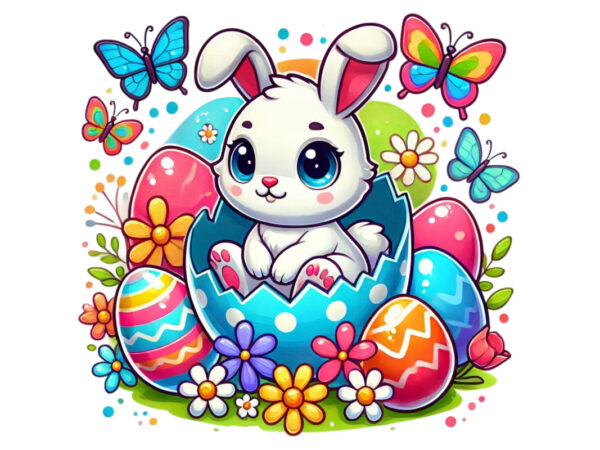 Easter sunday bunny rabbit graphics t-shirt design png & jpeg design