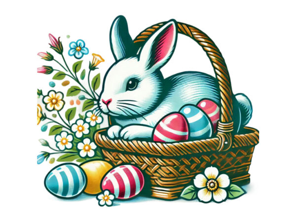 Colourful easter bunny rabbit t-shirt design