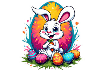 Colourful Easter Sunday Bunny Rabbit t-shirt design