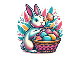 Trendy Easter Sunday Bunny Rabbit Graphics t-shirt design png & jpeg designs