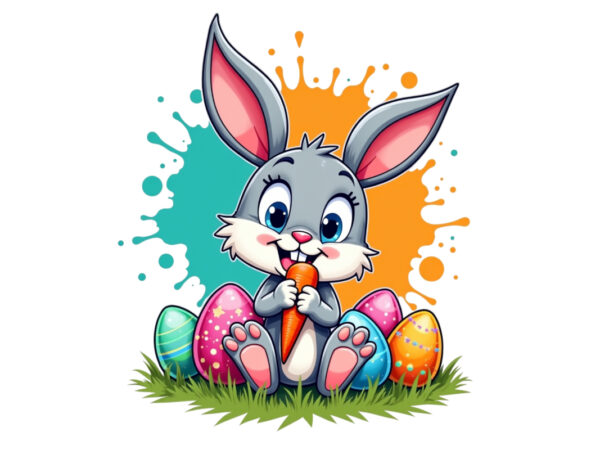 Easter sunday bunny rabbit graphics t-shirt design