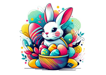 Bunny Rabbit Graphics t-shirt design png & jpeg design