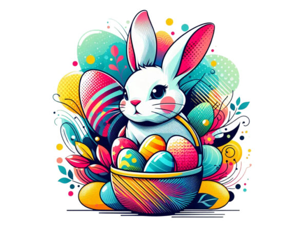 Bunny rabbit graphics t-shirt design png & jpeg design