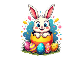 Trendy Easter Sunday Rabbit Bunny Graphics t-shirt design png & jpeg design