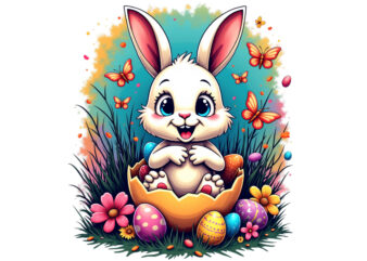 Easter Sunday Rabbit Bunny Graphics t-shirt design png & jpeg designs – download instantly