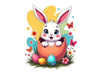 Popular Easter Sunday Rabbit Bunny Graphics t-shirt design png & jpeg designs – download instantly