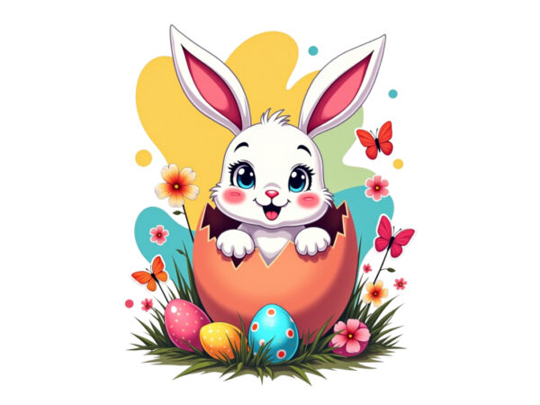 Popular easter sunday rabbit bunny graphics t-shirt design png & jpeg designs – download instantly