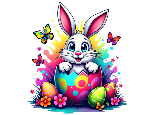 Rabbit bunny graphics t-shirt design png & jpeg design