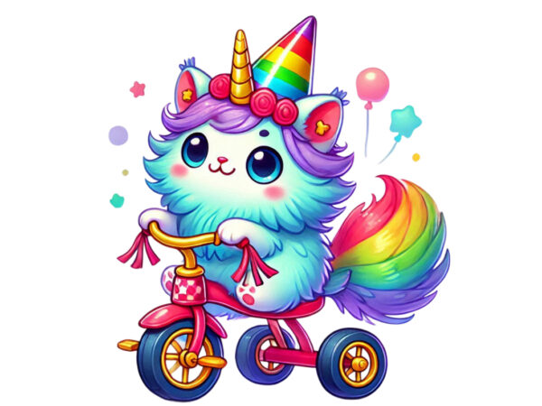 Retro colourful puppy dog unicorn graphics t-shirt design png & jpeg design