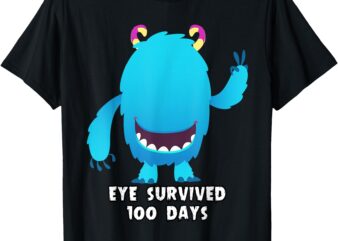 eye survived 100 days of school DIY project googly eye blank T-Shirt