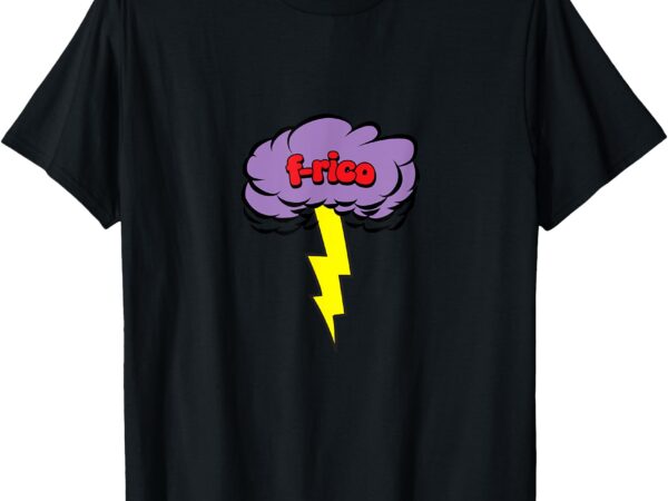 F-rico lightning bolt & cloud local artist los angeles t-shirt