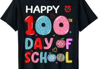 happy 100th Day Of school leopard 100 Days school girl boys T-Shirt