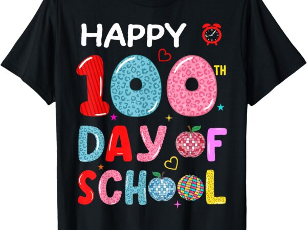 Happy 100th day of school leopard 100 days school girl boys t-shirt