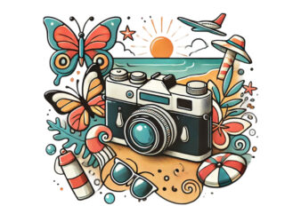 Trendy Photography Day Retro Camera t-shirt design png & jpeg designs – download instantly Retro Vintage T-shirt Design