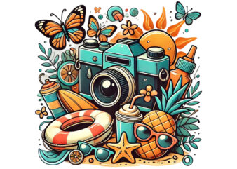 Trendy Photography Day Retro Camera t-shirt design png & jpeg designs – download instantly Retro Vintage T-shirt Design