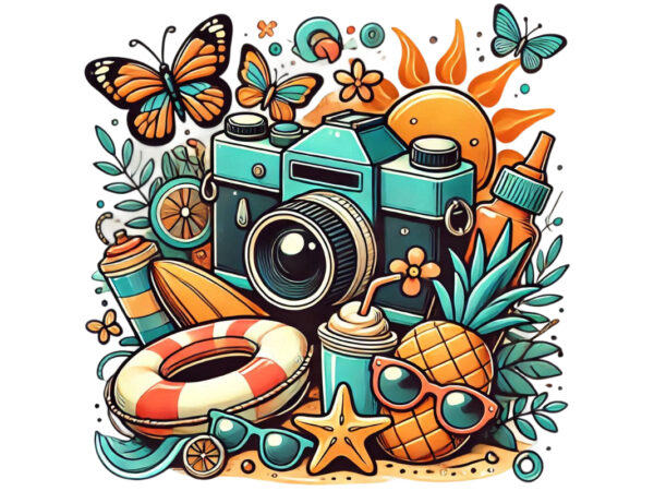 Trendy photography day retro camera t-shirt design png & jpeg designs – download instantly retro vintage t-shirt design