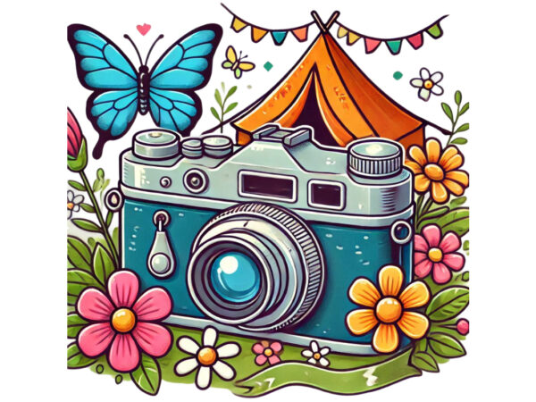 Trendy photography day retro camera t-shirt design png & jpeg designs – download instantly retro vintage t-shirt design