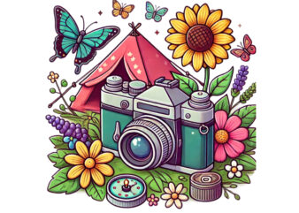 Photography Day Retro Camera t-shirt design png & jpeg designs – download instantly Retro Vintage T-shirt Design