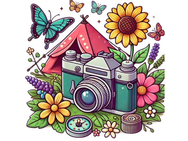 Photography day retro camera t-shirt design png & jpeg designs – download instantly retro vintage t-shirt design