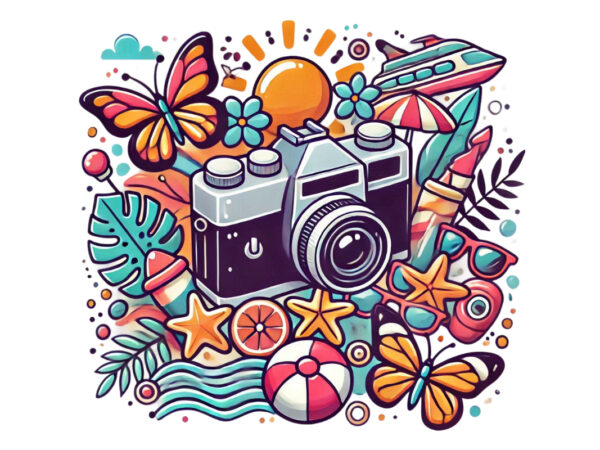 Photography day retro camera t-shirt design png & jpeg designs – download instantly retro vintage t-shirt design