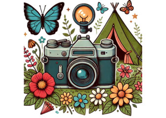 Photography Day Retro Camera t-shirt design png & jpeg designs – download instantly Retro Vintage T-shirt Design