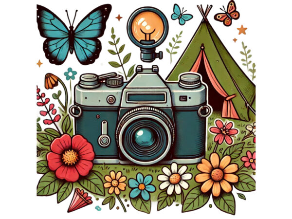 Photography day retro camera t-shirt design png & jpeg designs – download instantly retro vintage t-shirt design