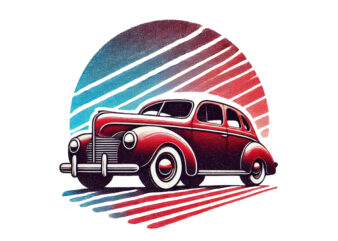 Trendy Retro Groovy Car Graphics t-shirt design png & jpeg designs – download instantly