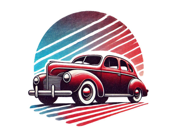 Trendy retro groovy car graphics t-shirt design png & jpeg designs – download instantly