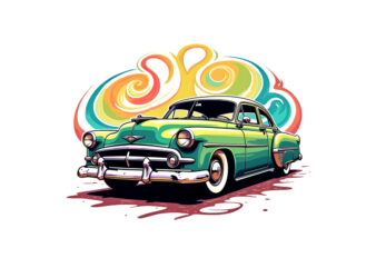 Groovy Car Graphics t-shirt design png & jpeg designs – download instantly Retro Vintage T-shirt Design