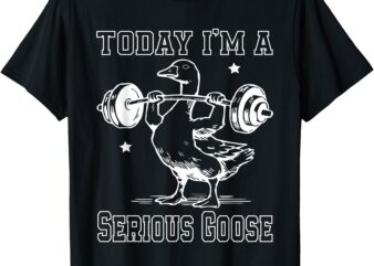 today i’m a serious goose funny lifting weights fitness gym T-Shirt