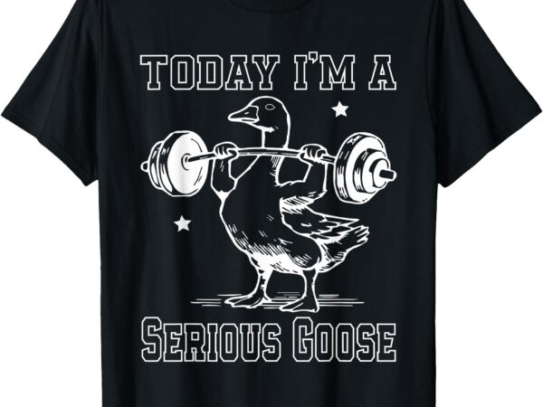 Today i’m a serious goose funny lifting weights fitness gym t-shirt